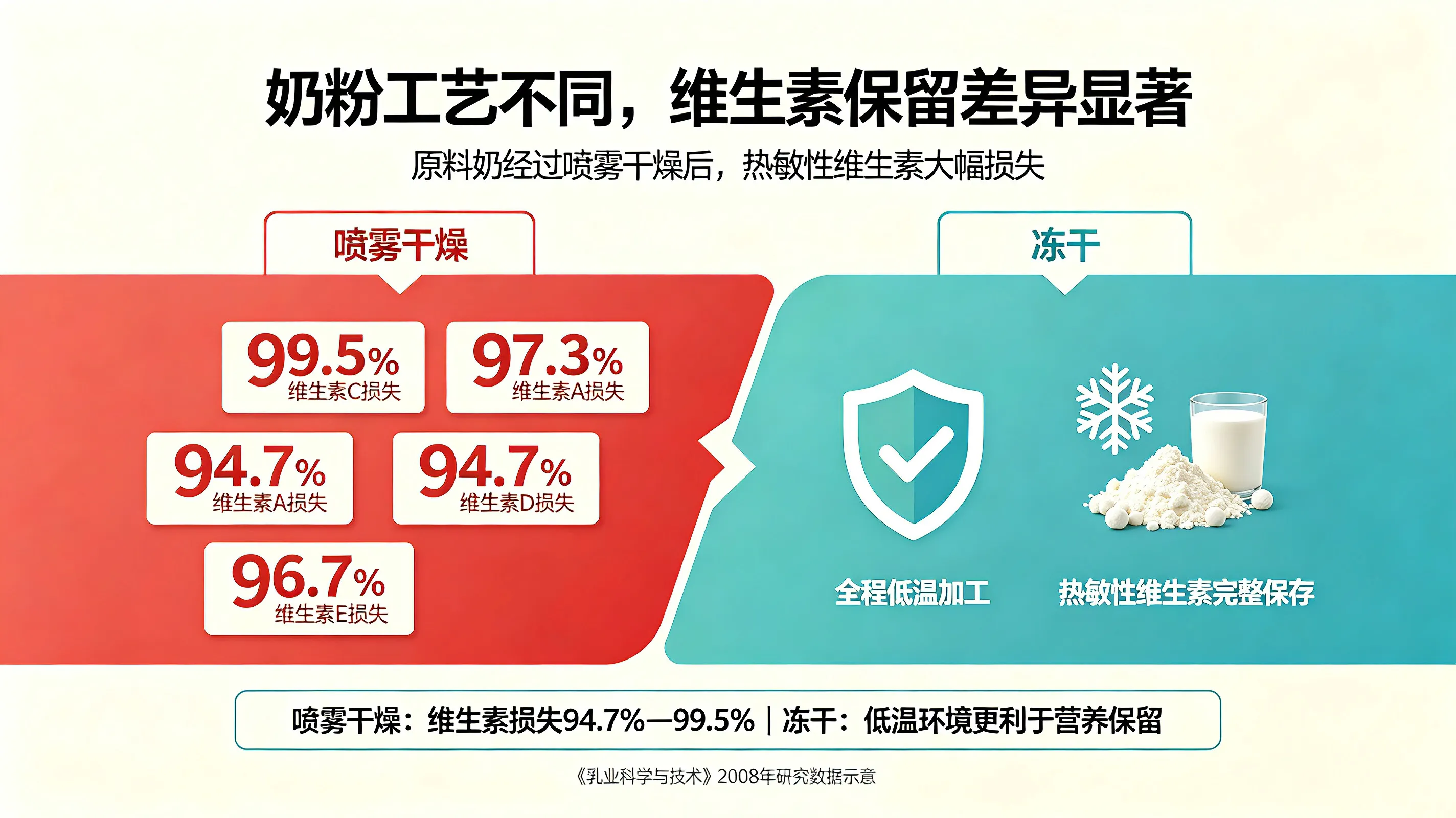 冻干与喷雾干燥营养成分保留对比（图片仅供参考）