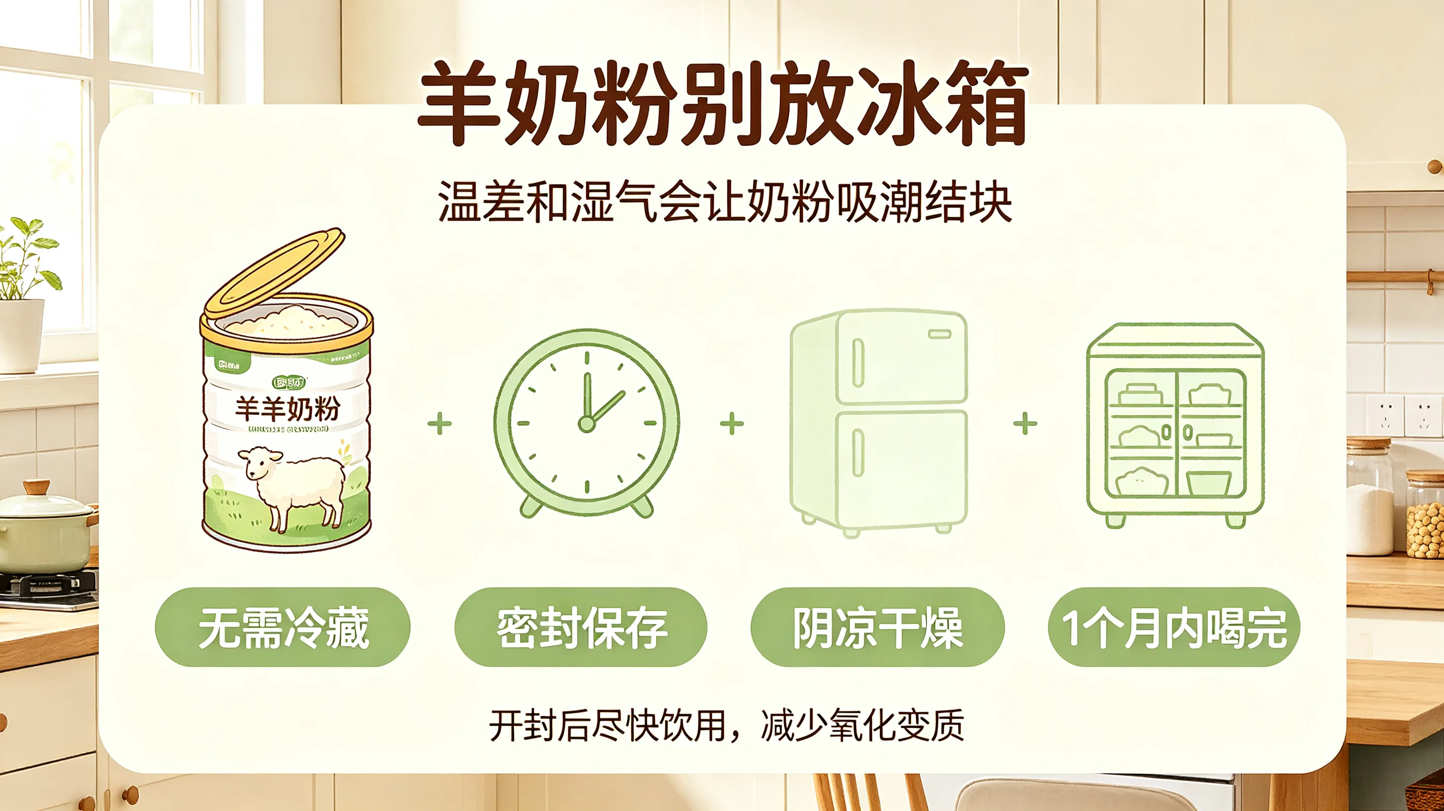 羊奶粉别放冰箱