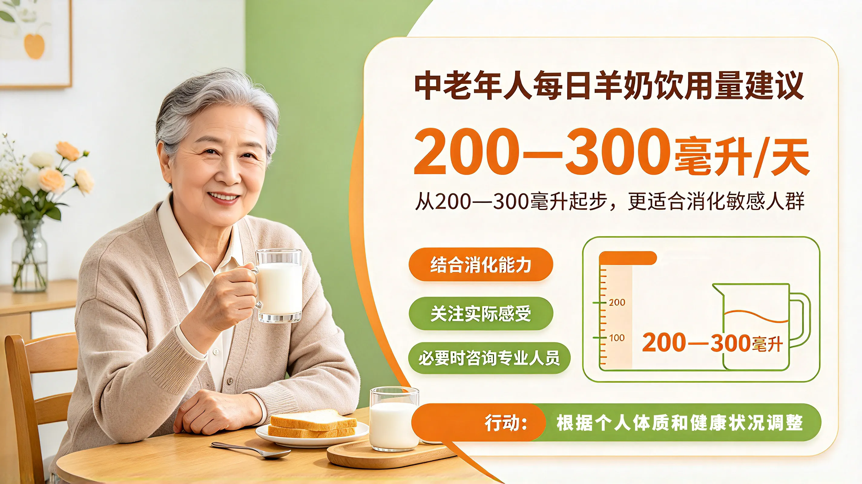 中老年任每日羊奶饮用量推荐