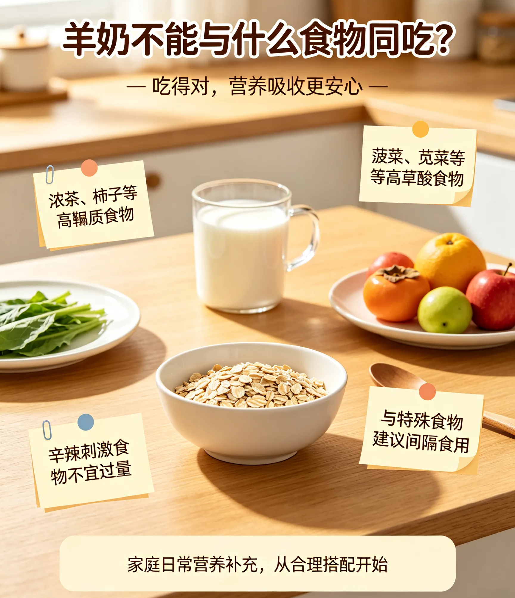 羊奶不能与什么食物同吃？