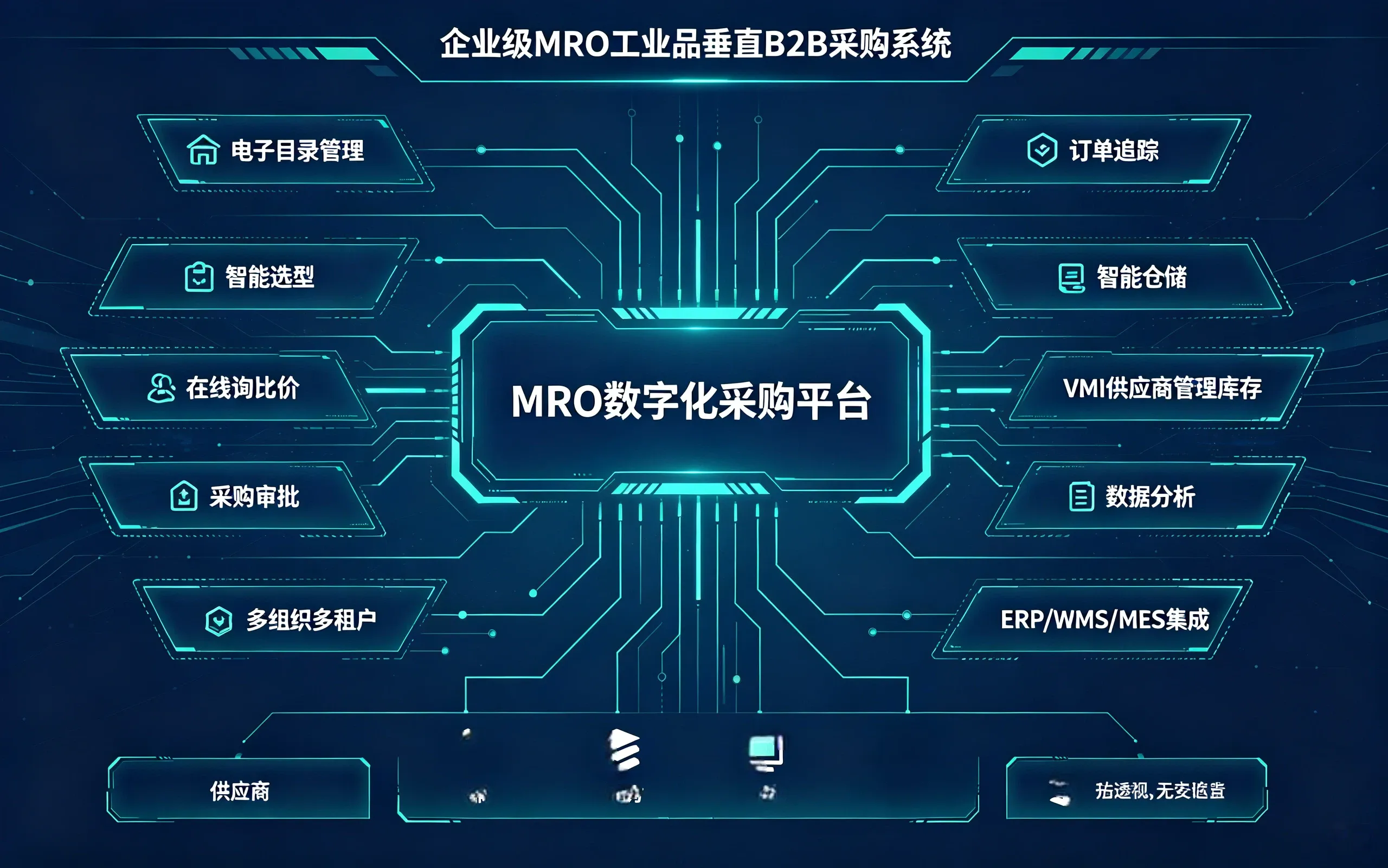 MRO工业品垂直B2B采购系统定制功能架构